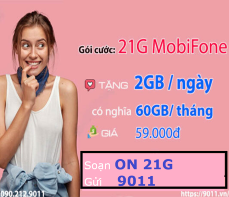 Đăng ký gói 21G MobiFone có ngay 60GB data chỉ với 59.000đ