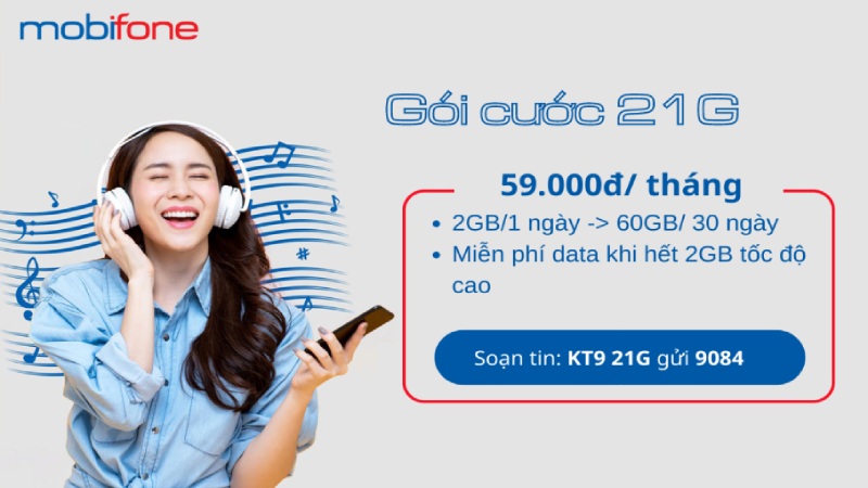 Đăng ký gói 21G MobiFone có ngay 60GB data chỉ với 59.000đ