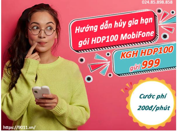 Cú pháp hủy gia hạn gói gọi nội mạng MobiFone HDP100 