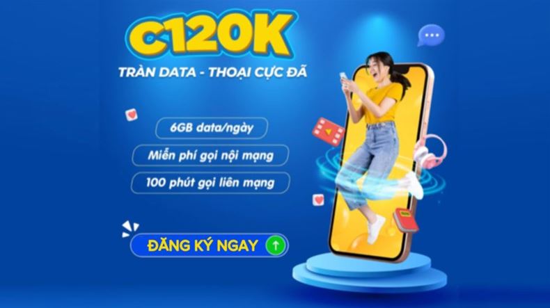 ĐĂNG KÝ GÓI C120K MOBIFONE TẶNG 180GB, MIỄN PHÍ GỌI CHỈ 120K