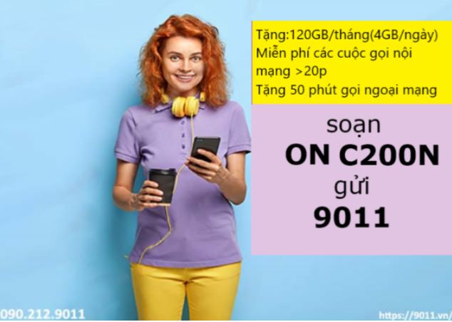 Đăng ký gói C200N MobiFone ưu đãi 120GB + miễn phí gọi