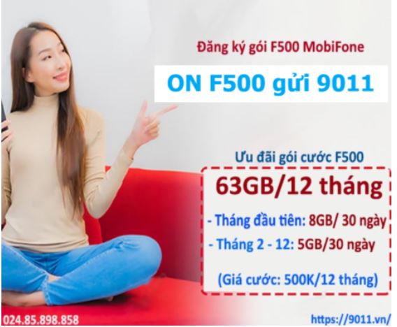 Đăng ký gói cước F500 MobiFone hòa mạng không giới hạn cả năm