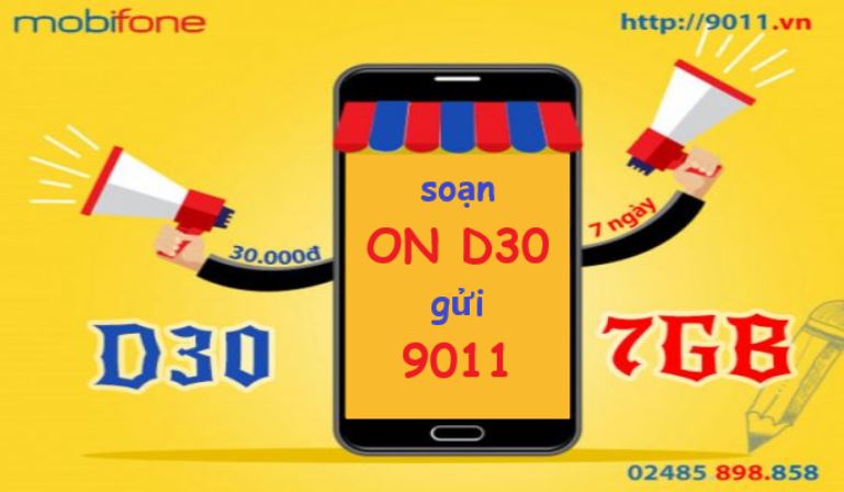 Cách đăng ký 4G MobiFone theo ngày gói D30 – 7GB/7 ngày