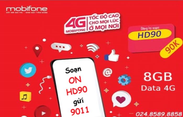 Hướng dẫn đăng ký 4G MobiFone gói HD90