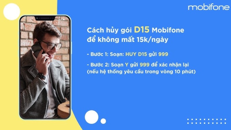 Các cách hủy gói cước D15 MobiFone