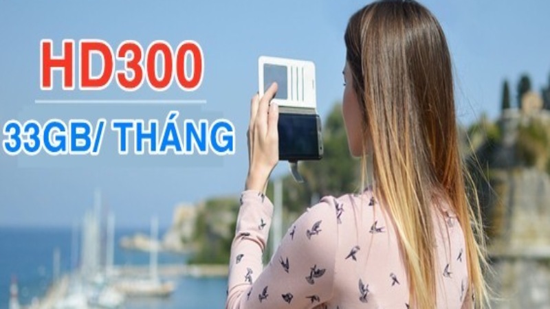 Đăng ký 4G Mobi theo tháng HD300 ưu đãi 33GB data