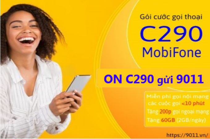 Đăng ký gói C290 MobiFone miễn phí gọi và tặng 60GB data