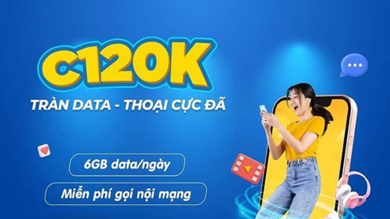 ĐĂNG KÝ GÓI C120K MOBIFONE ƯU ĐÃI 6GB/ NGÀY + FREE CÁC CUỘC GỌI DƯỚI 20 PHÚT